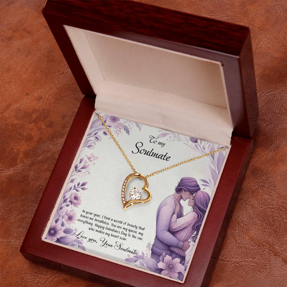 Valentine-st25b Forever Love Necklace, Gift to My Soulmate with Beautiful Message Card