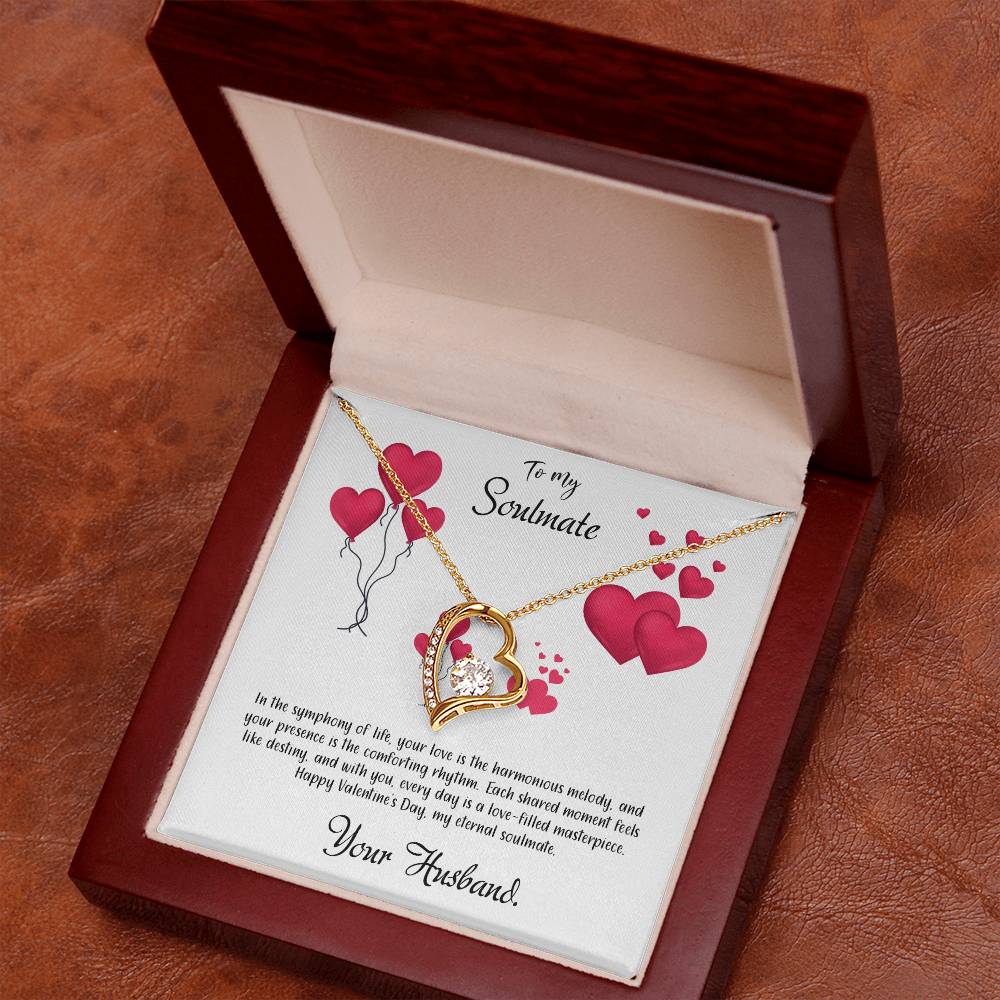 valentine-11b Forever Love Necklace, Gift to My Soulmate with Beautiful Message Card