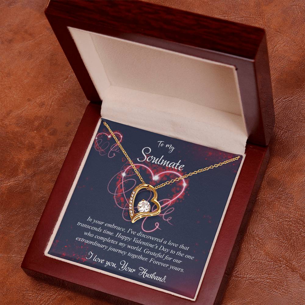 valentine-7b Forever Love Necklace, Gift to My Soulmate with Beautiful Message Card