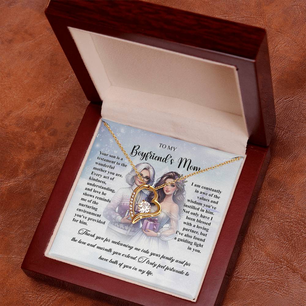 95311a Forever Love Necklace, Gift to my Boyfriend's Mom with Beautiful Message Card