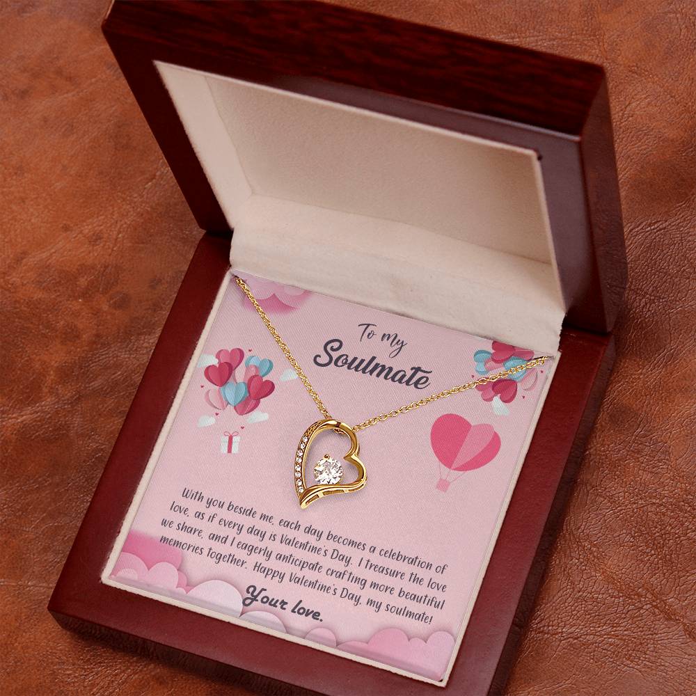 valentine-28b Forever Love Necklace, Gift to My Soulmate with Beautiful Message Card