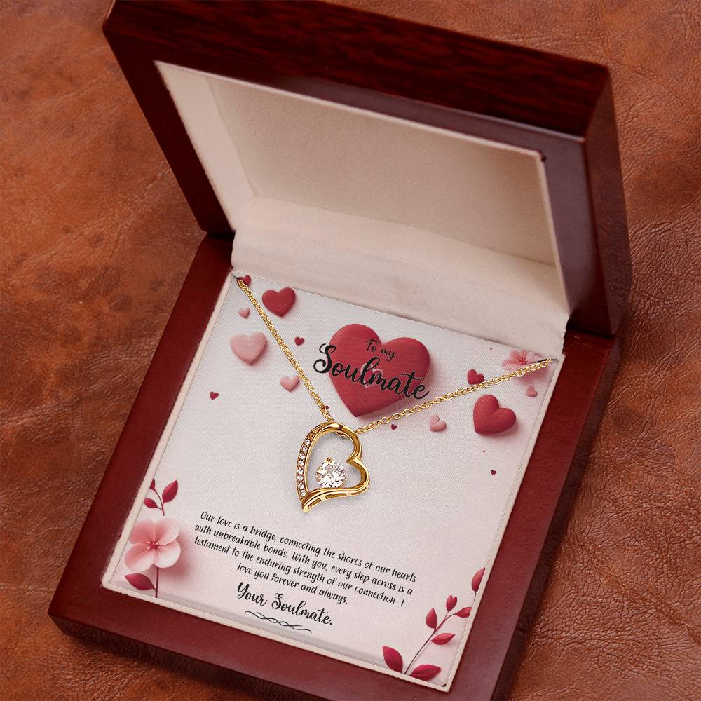 Valentine-st6b Forever Love Necklace, Gift to My Soulmate with Beautiful Message Card