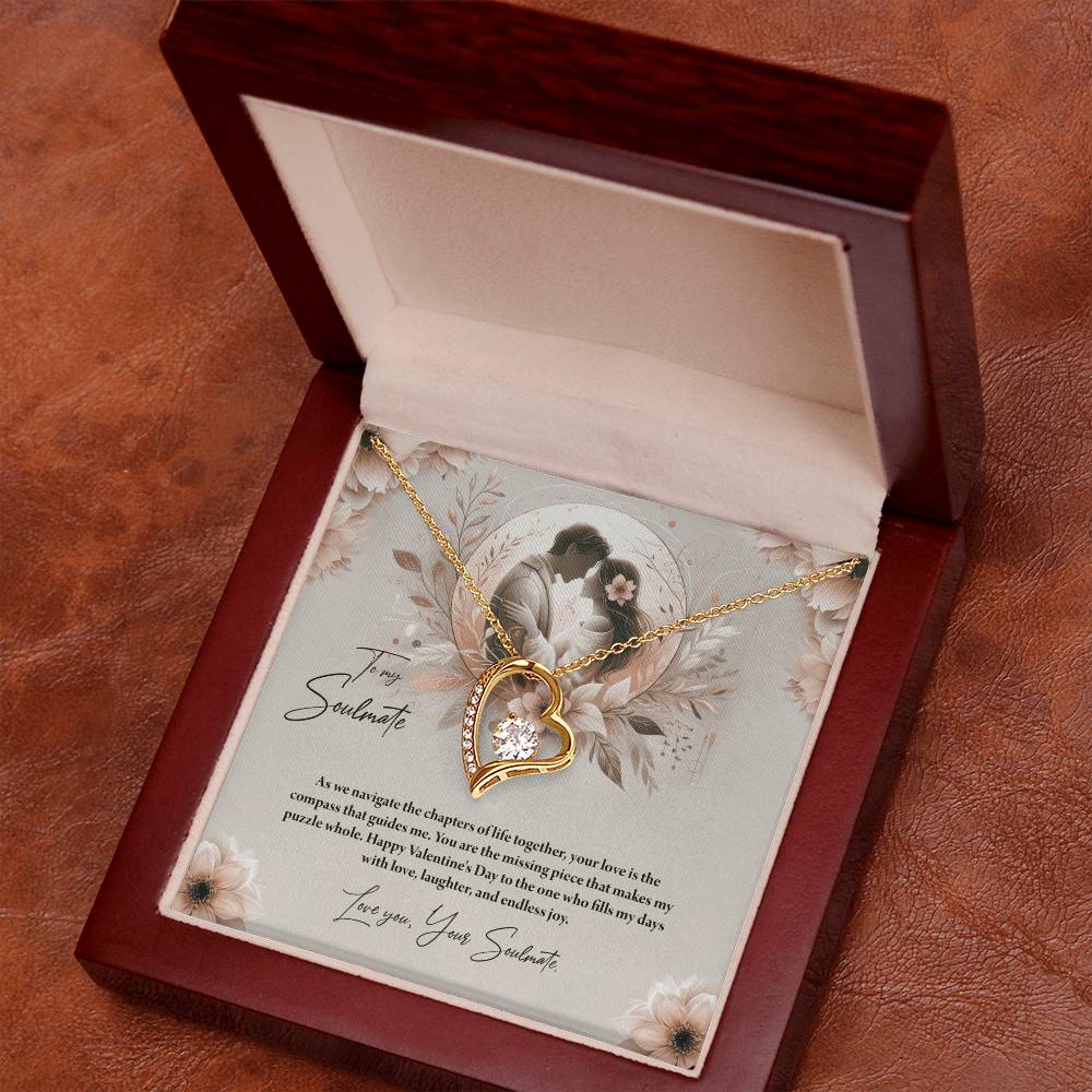 Valentine-st27b Forever Love Necklace, Gift to My Soulmate with Beautiful Message Card