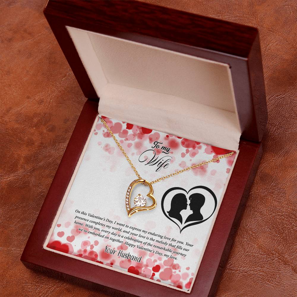 valentine-36a Forever Love Necklace, Gift to my Wife with Beautiful Message Card