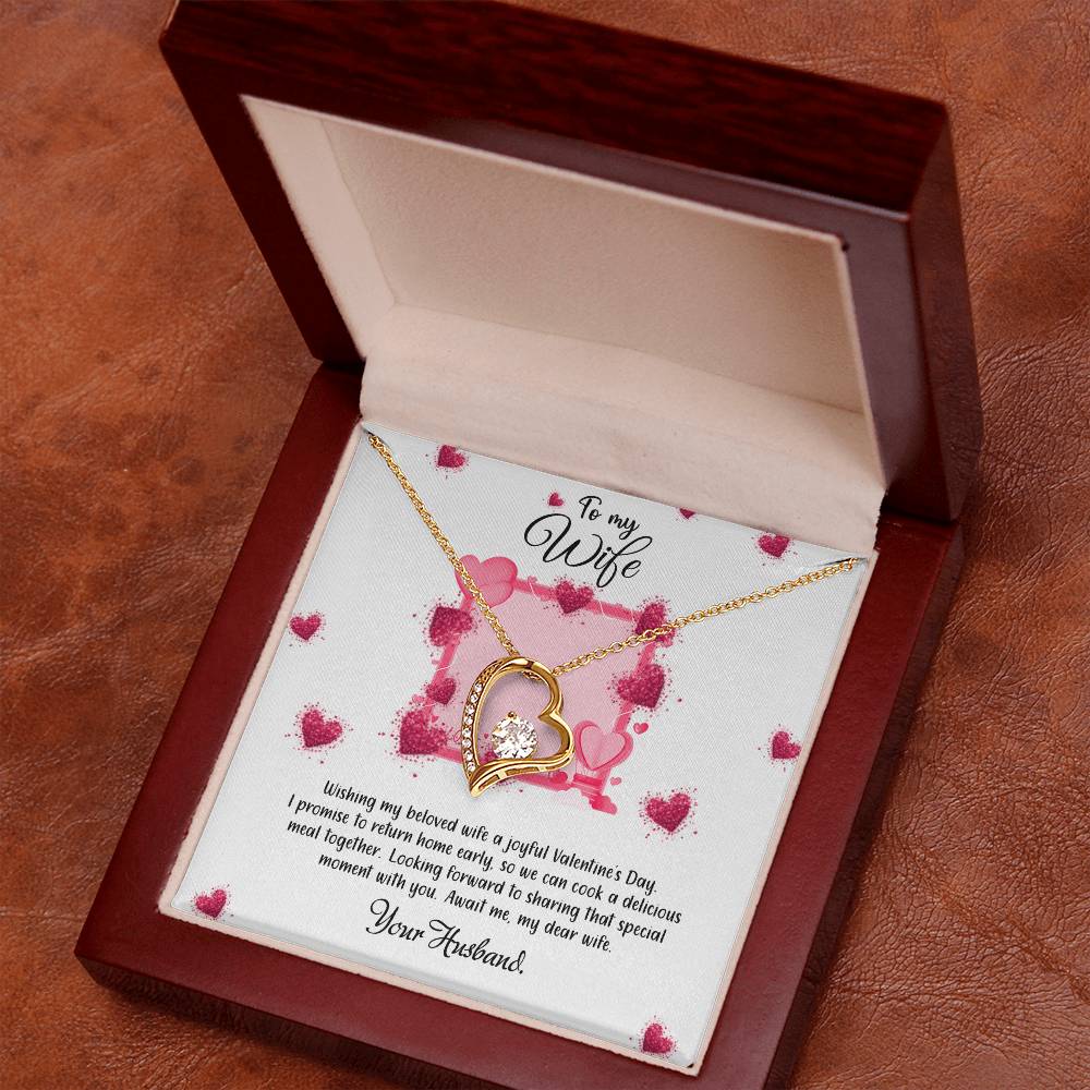 valentine-32b Forever Love Necklace, Gift to My Soulmate with Beautiful Message Card