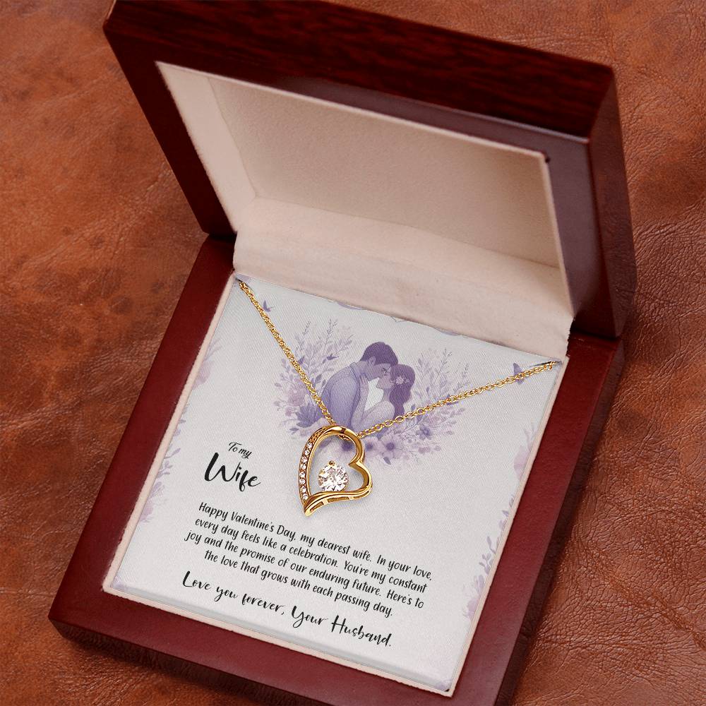 Valentine-st14a Forever Love Necklace, Gift to my Wife with Beautiful Message Card