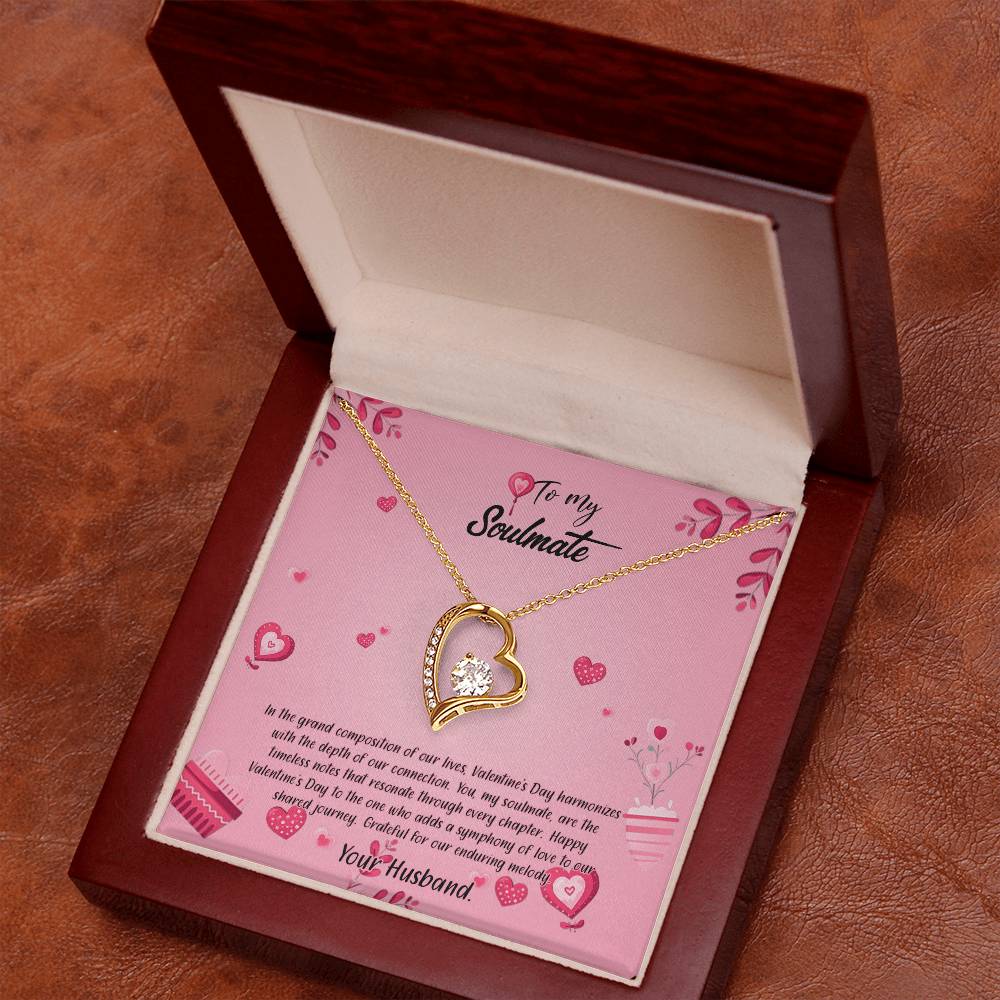 valentine-16b Forever Love Necklace, Gift to My Soulmate with Beautiful Message Card