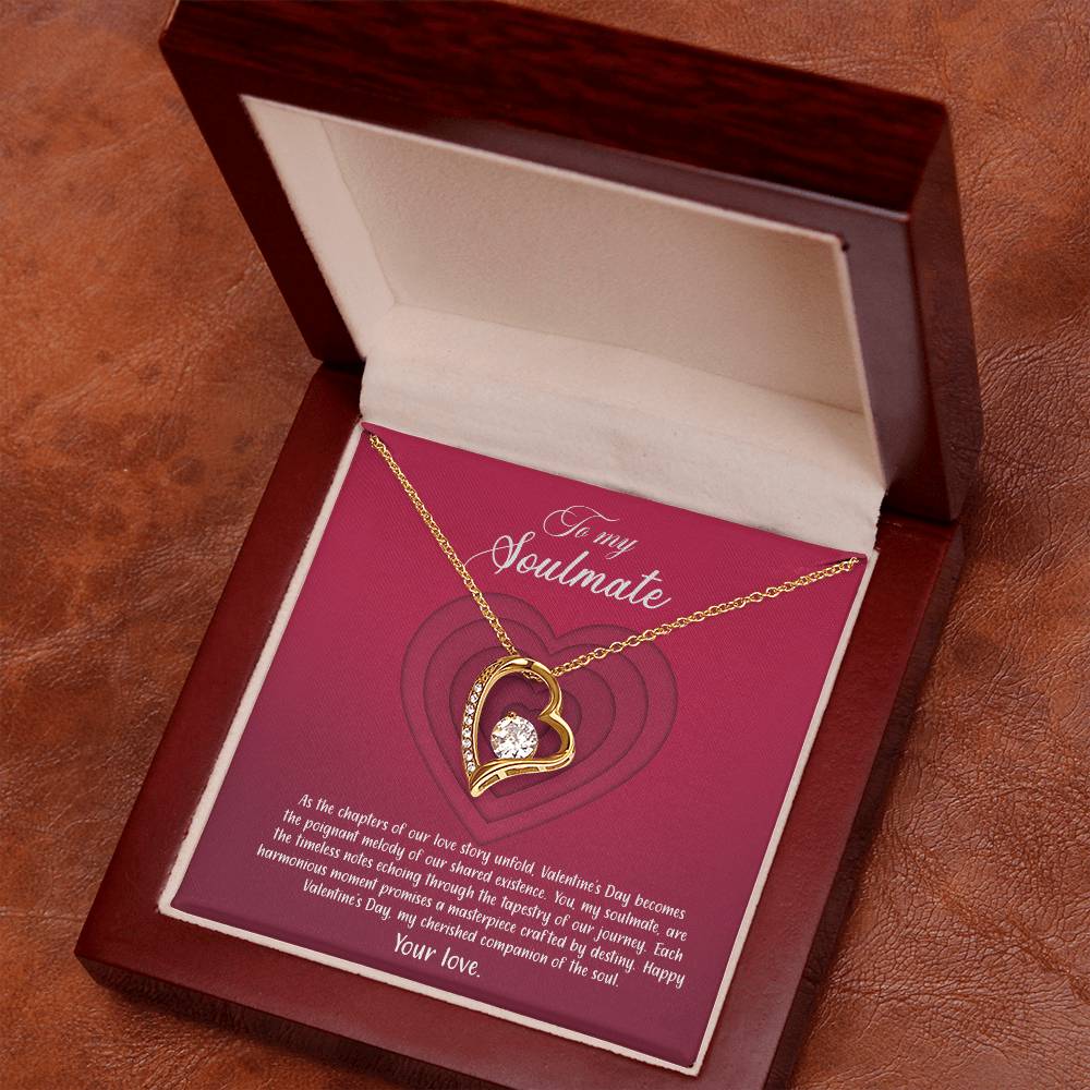 valentine-9b Forever Love Necklace, Gift to My Soulmate with Beautiful Message Card