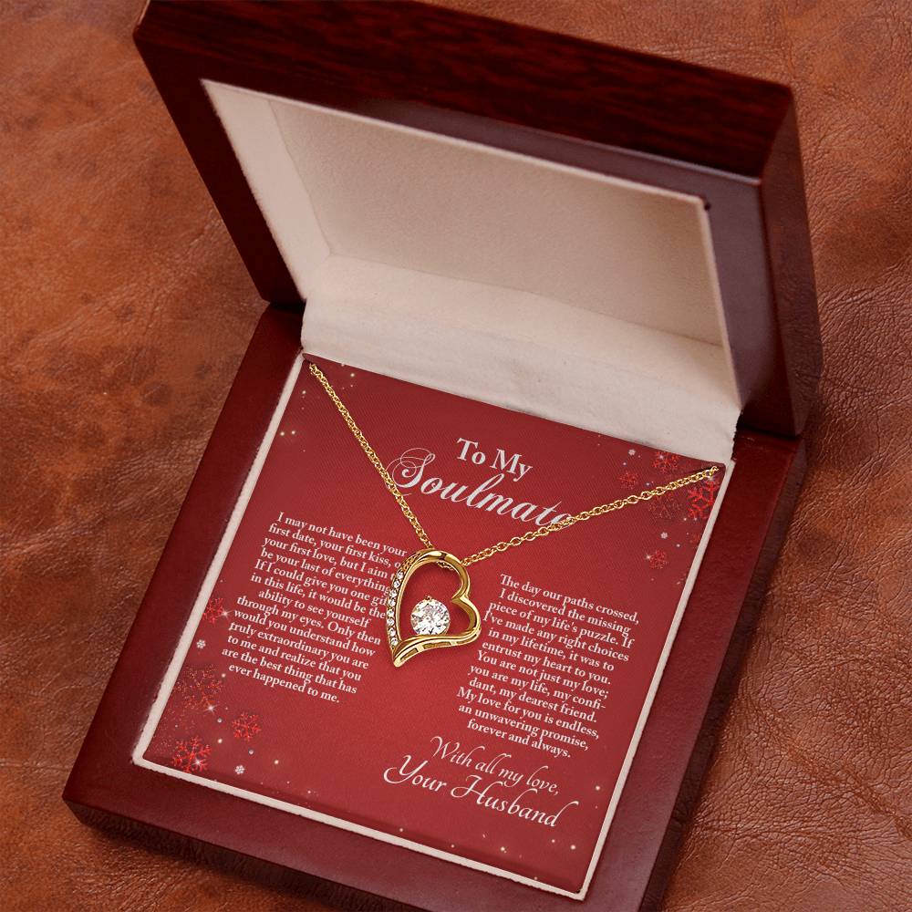 4005b Forever Love Necklace, Gift to My Soulmate with Beautiful Message Card