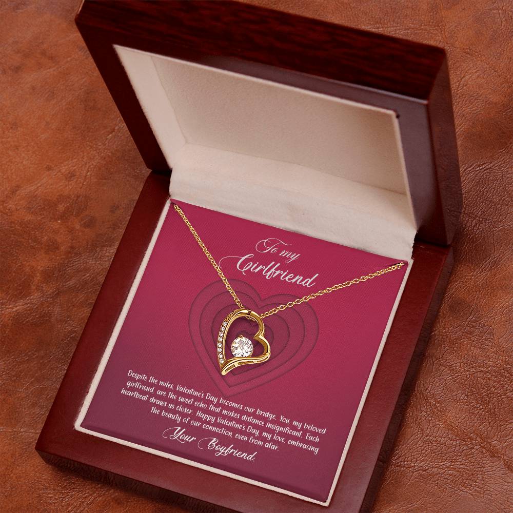 valentine-9c Forever Love Necklace, Gift to my Girlfriend with Beautiful Message Card