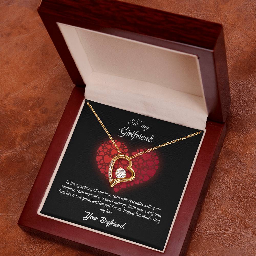 valentine-23c Forever Love Necklace, Gift to my Girlfriend with Beautiful Message Card