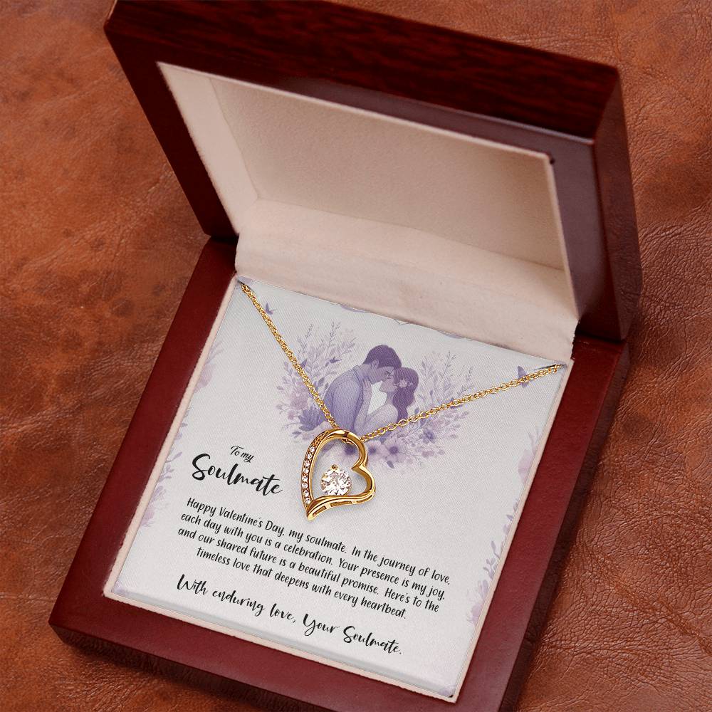 Valentine-st14b Forever Love Necklace, Gift to My Soulmate with Beautiful Message Card