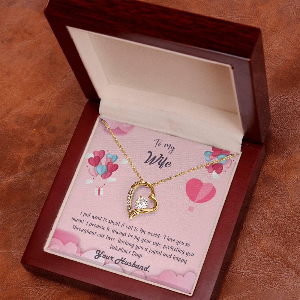 valentine-28a Forever Love Necklace, Gift to my Wife with Beautiful Message Card