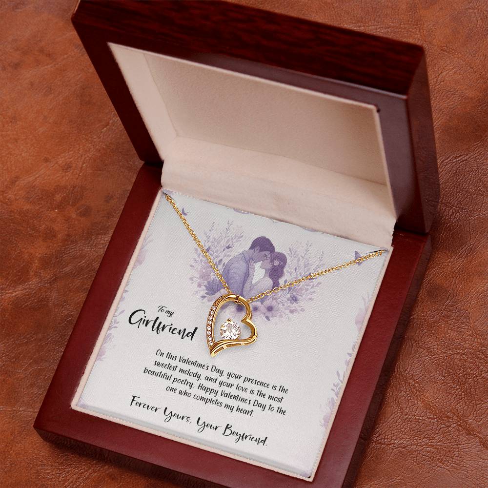 Valentine-st14c Forever Love Necklace, Gift to my Girlfriend with Beautiful Message Card