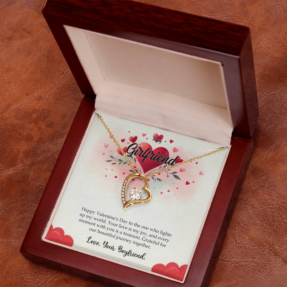 Valentine-st11c Forever Love Necklace, Gift to my Girlfriend with Beautiful Message Card