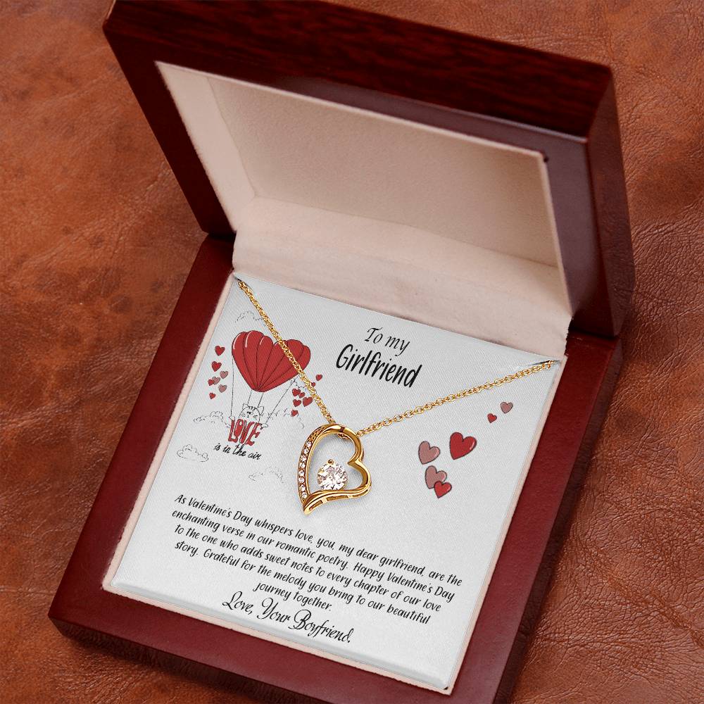 valentine-24c Forever Love Necklace, Gift to my Girlfriend with Beautiful Message Card