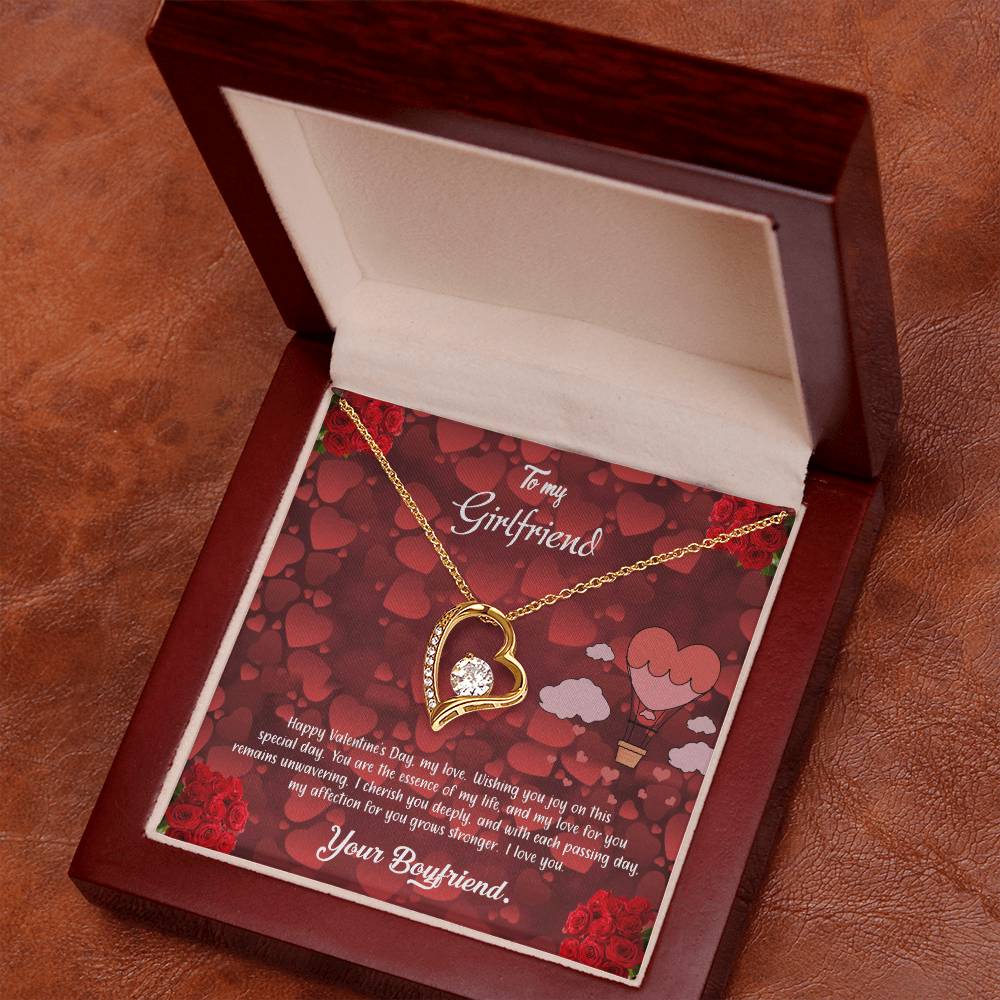 valentine-27c Forever Love Necklace, Gift to my Girlfriend with Beautiful Message Card