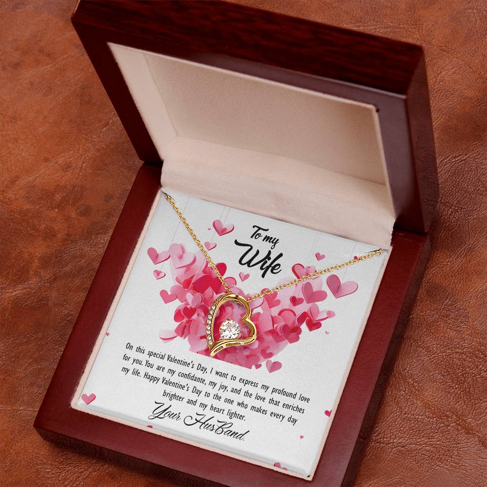 valentine-26a Forever Love Necklace, Gift to my Wife with Beautiful Message Card