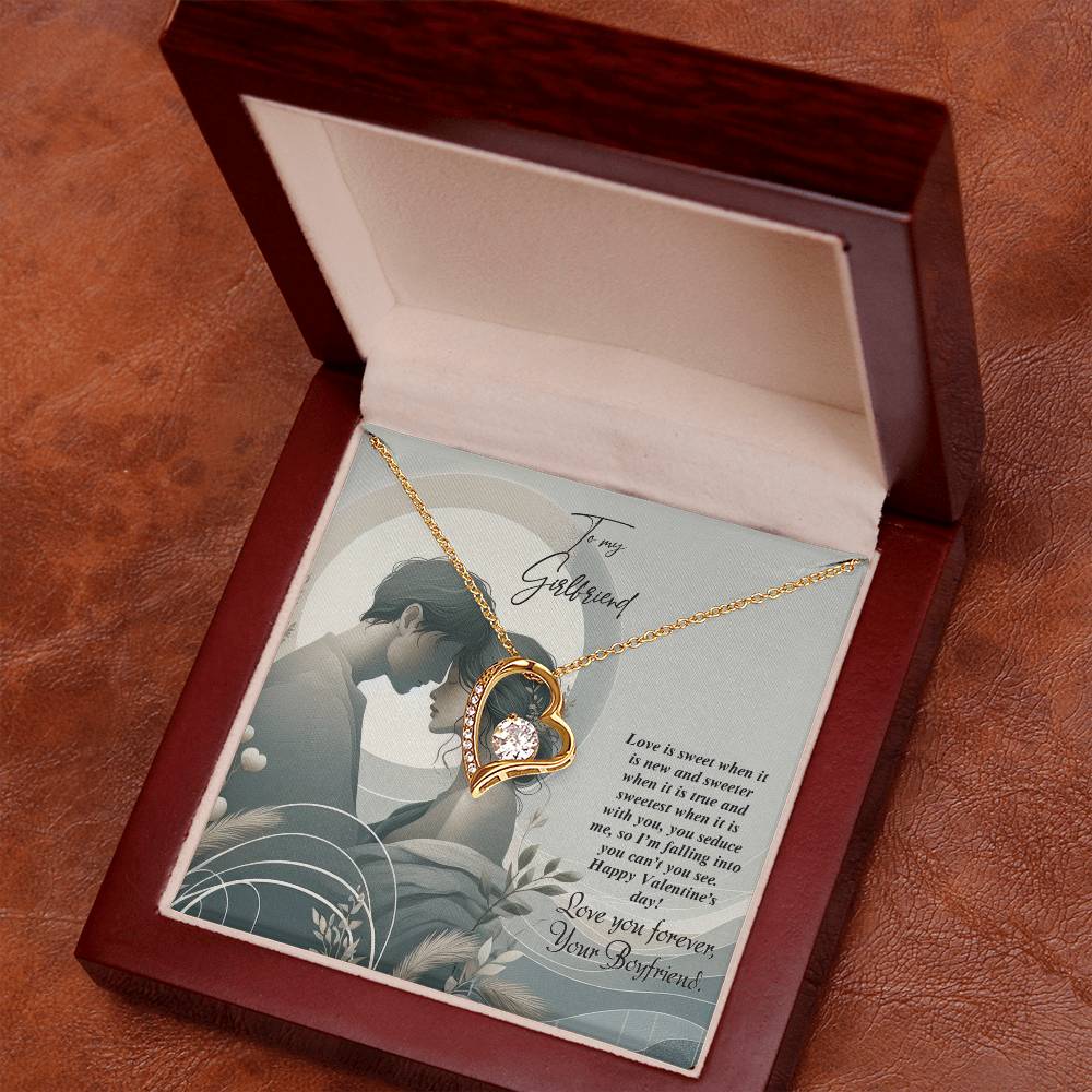 Valentine-st22c Forever Love Necklace, Gift to my Girlfriend with Beautiful Message Card