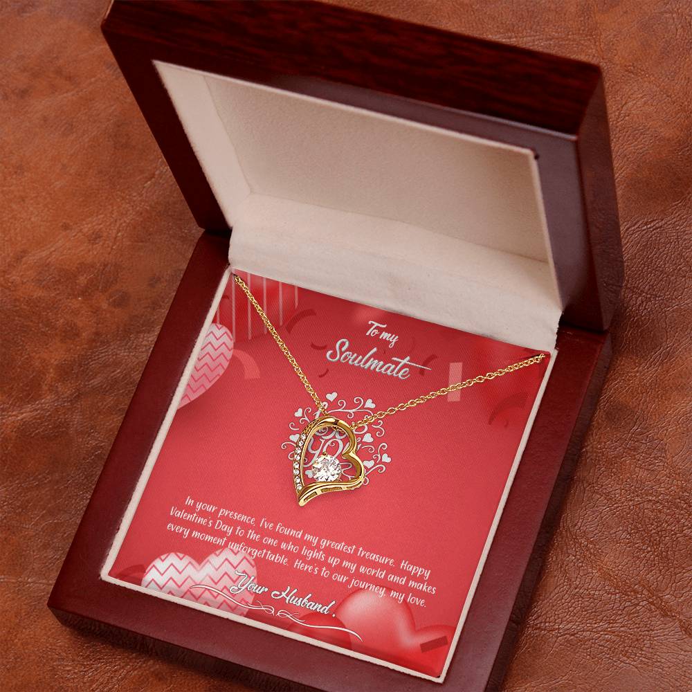 valentine-4b Forever Love Necklace, Gift to My Soulmate with Beautiful Message Card