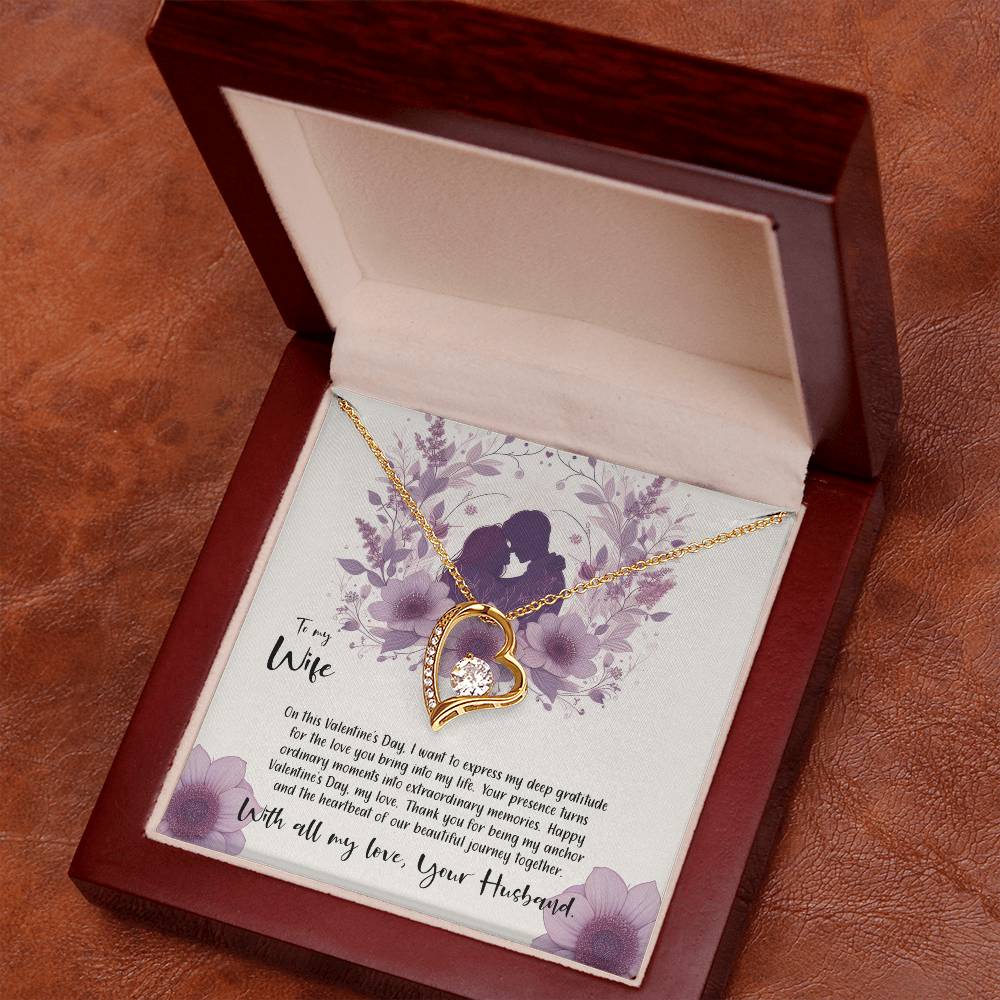 Valentine-st9a Forever Love Necklace, Gift to my Wife with Beautiful Message Card