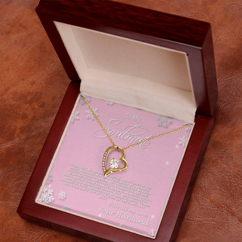 4006b Forever Love Necklace, Gift to My Soulmate with Beautiful Message Card