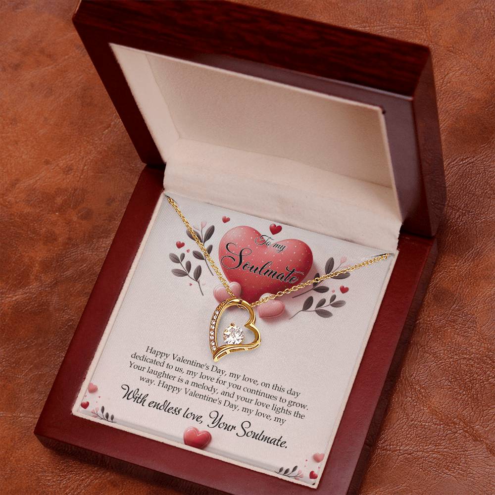 Valentine-st13b Forever Love Necklace, Gift to My Soulmate with Beautiful Message Card