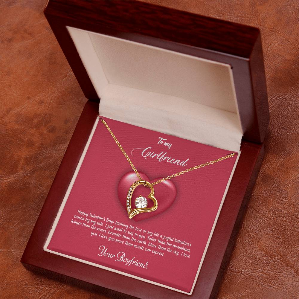 valentine-35c Forever Love Necklace, Gift to my Girlfriend with Beautiful Message Card