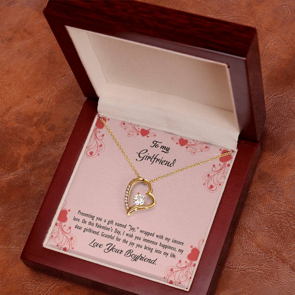 valentine-29c Forever Love Necklace, Gift to my Girlfriend with Beautiful Message Card