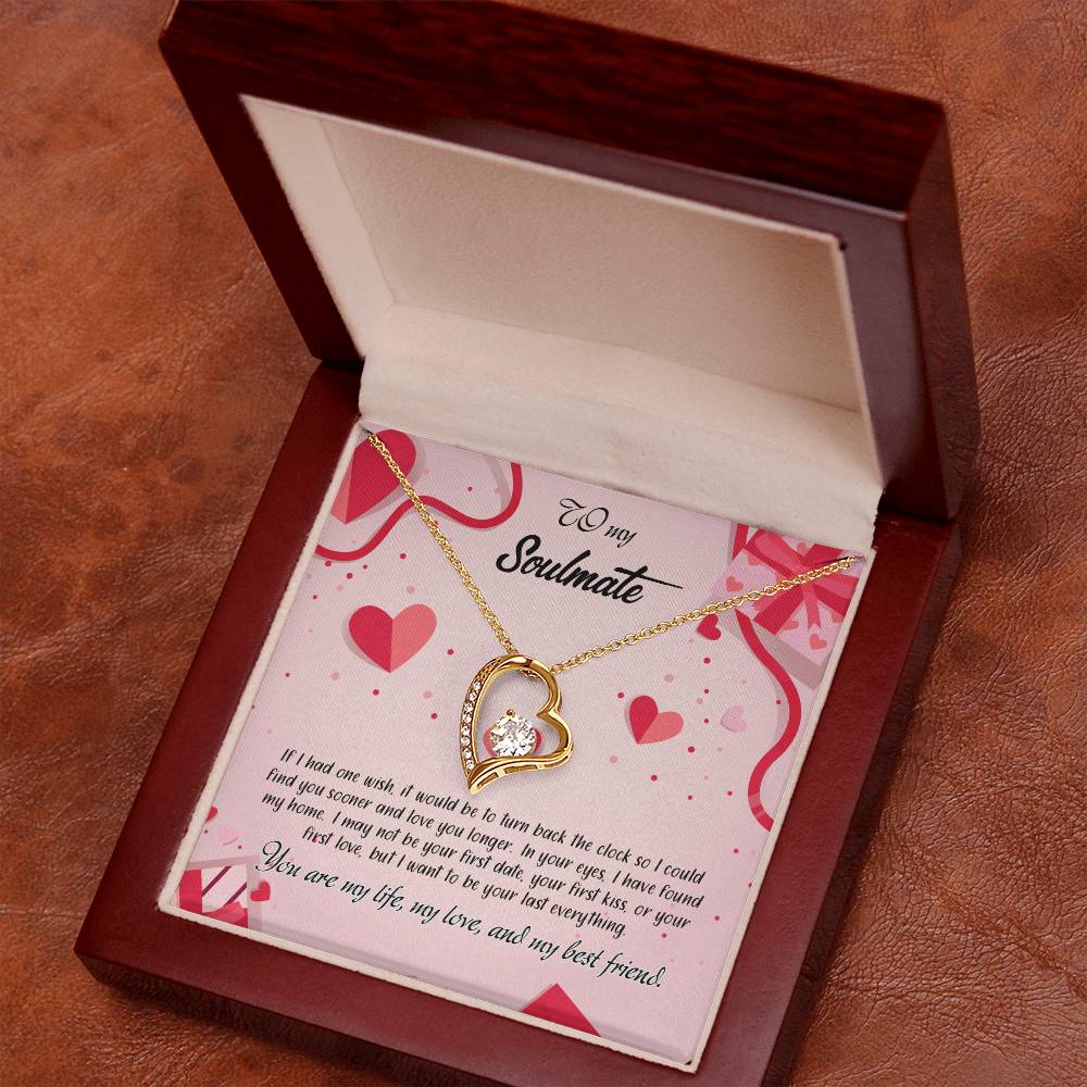 valentine-15b Forever Love Necklace, Gift to My Soulmate with Beautiful Message Card