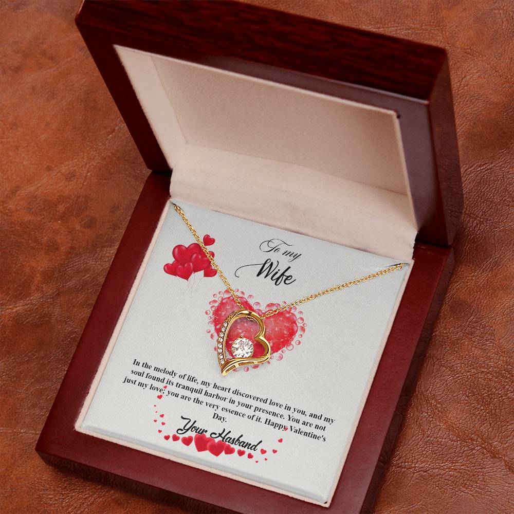 valentine-20a Forever Love Necklace, Gift to my Wife with Beautiful Message Card