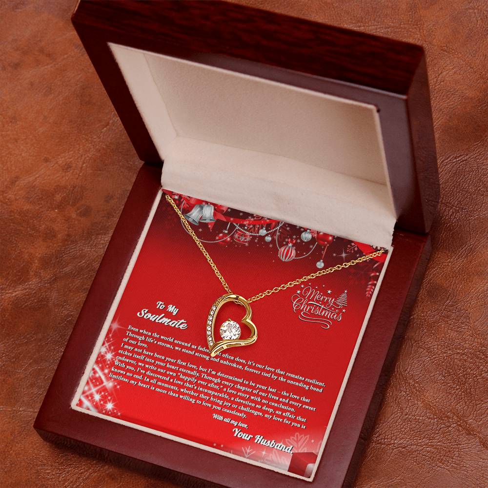 4007b Forever Love Necklace, Gift to My Soulmate with Beautiful Message Card