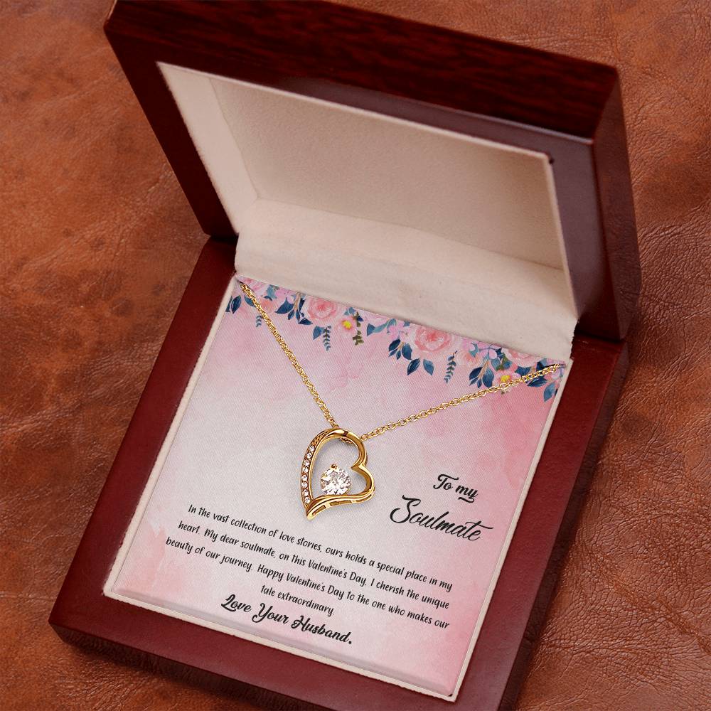 valentine-38b Forever Love Necklace, Gift to My Soulmate with Beautiful Message Card