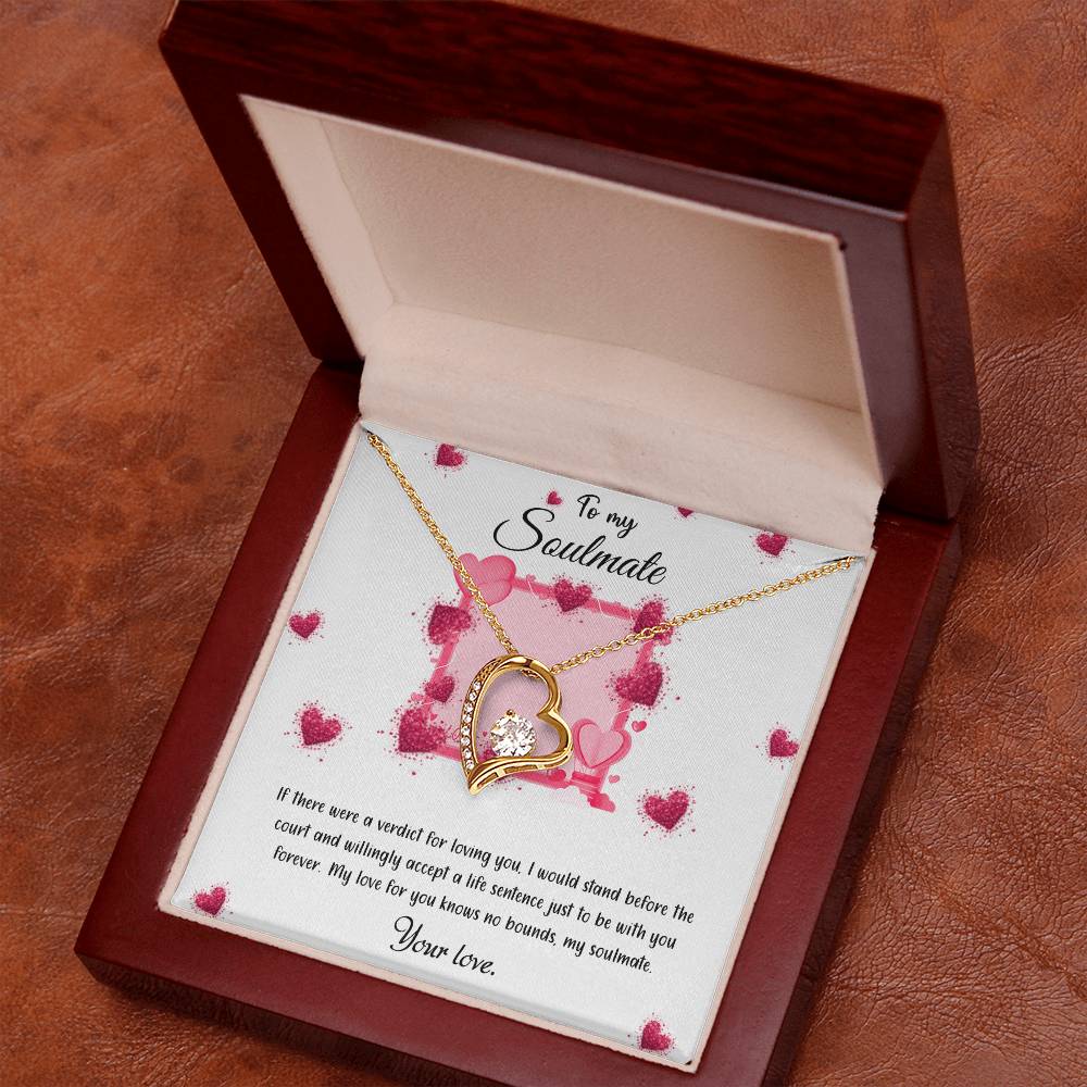 valentine-32c Forever Love Necklace, Gift to my Girlfriend with Beautiful Message Card