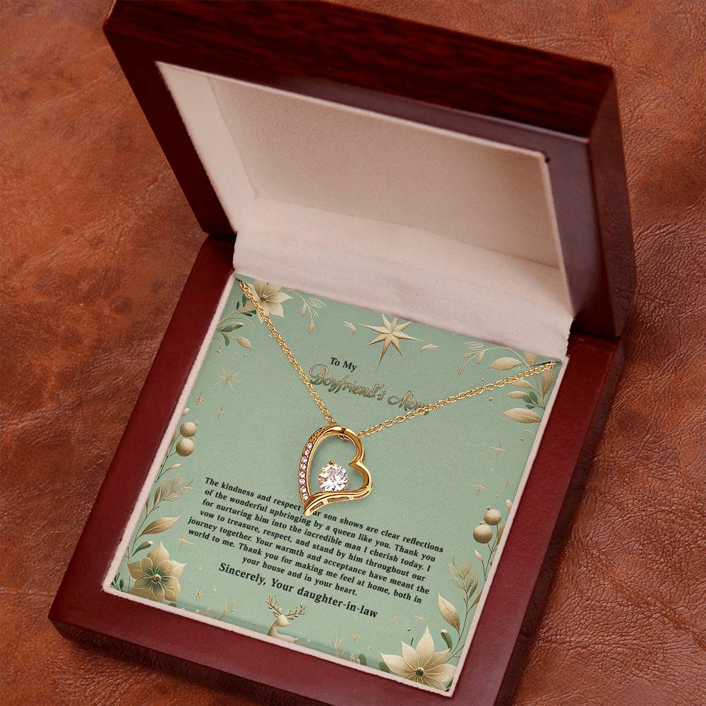 4047a Forever Love Necklace, Gift to my Boyfriend's Mom with Beautiful Message Card