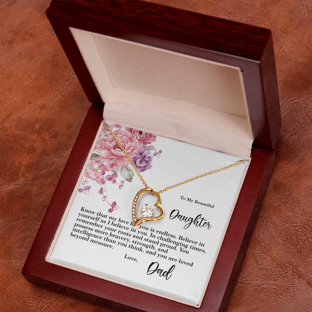 4027b Forever Love Necklace, Gift to my Daughter with Beautiful Message Card