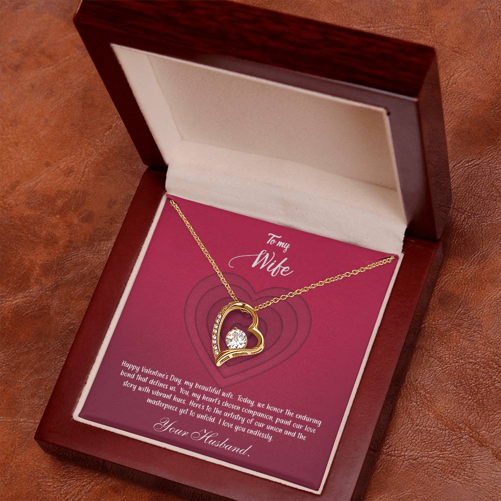 valentine-9a Forever Love Necklace, Gift to my Wife with Beautiful Message Card