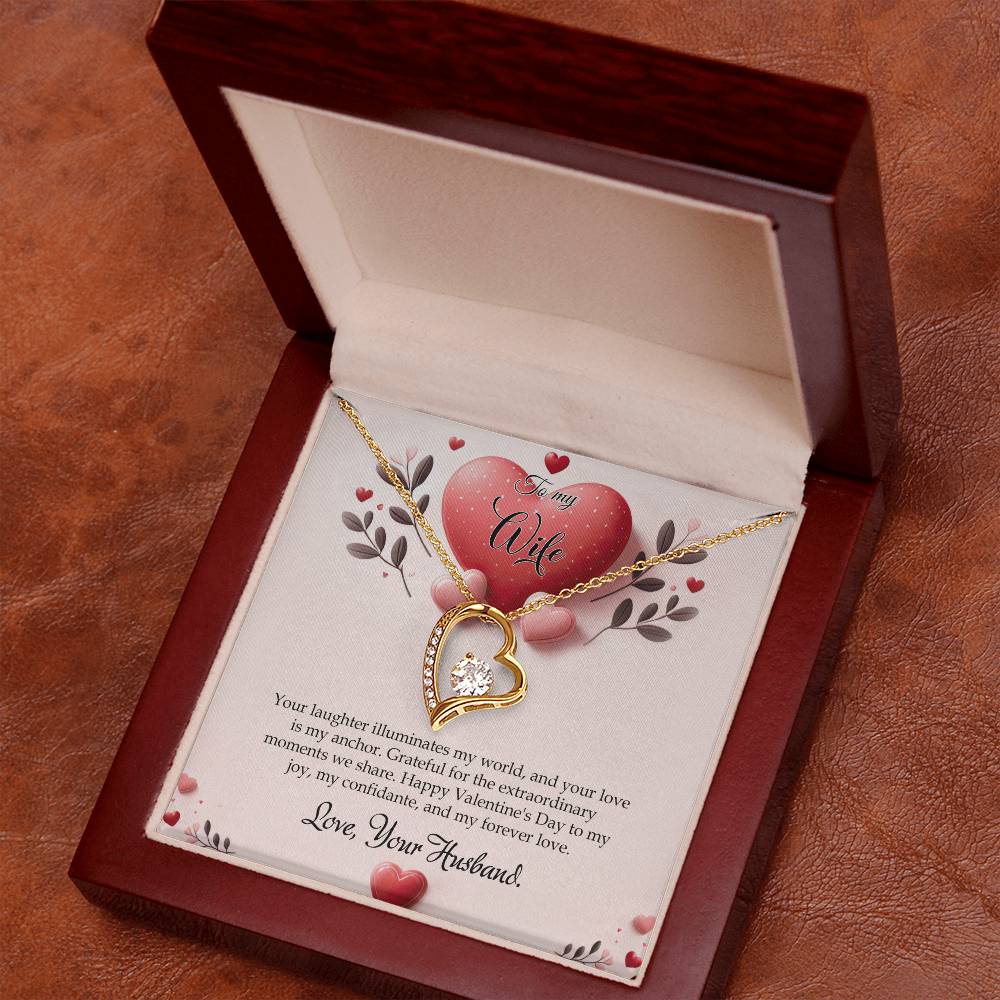 Valentine-st13a Forever Love Necklace, Gift to my Wife with Beautiful Message Card