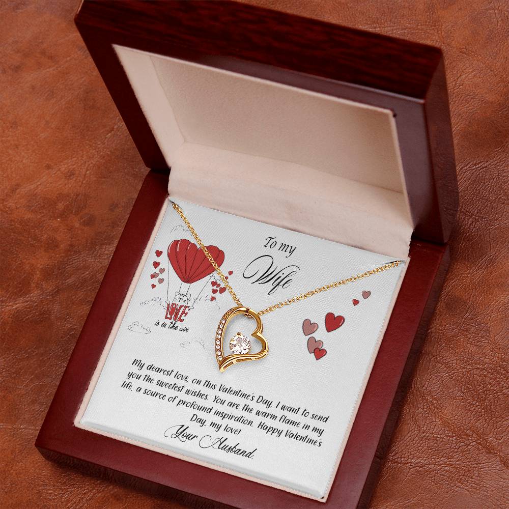 valentine-24a Forever Love Necklace, Gift to my Wife with Beautiful Message Card