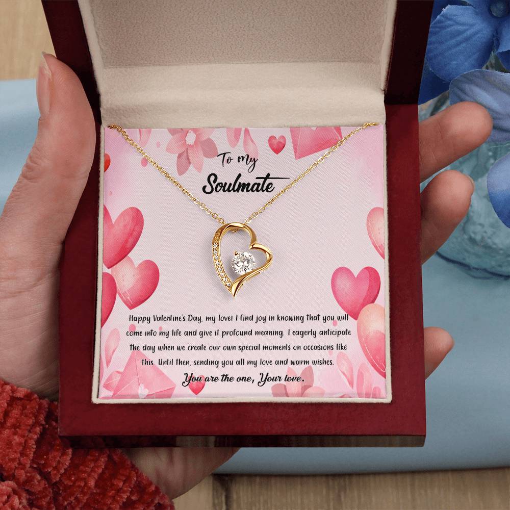 valentine-37b Forever Love Necklace, Gift to My Soulmate with Beautiful Message Card