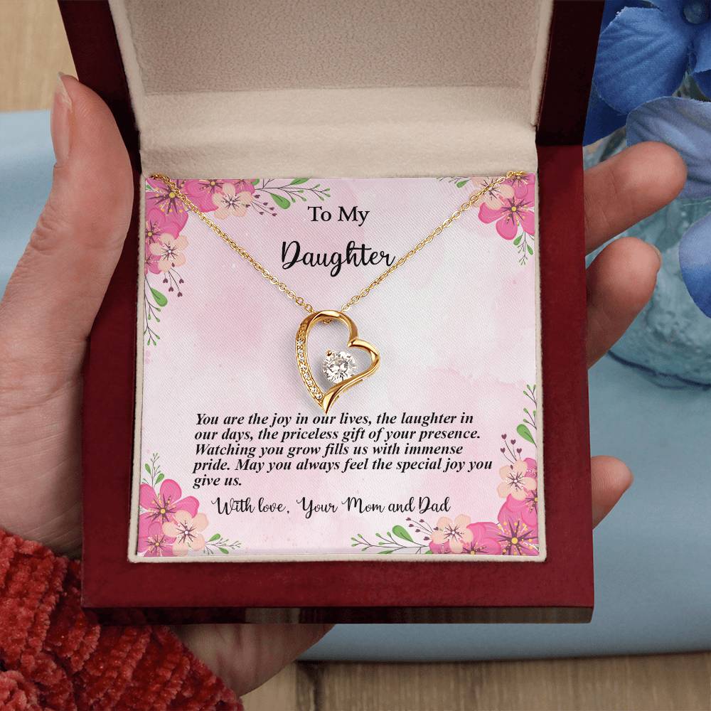 4035c Forever Love Necklace, Gift to my Daughter with Beautiful Message Card