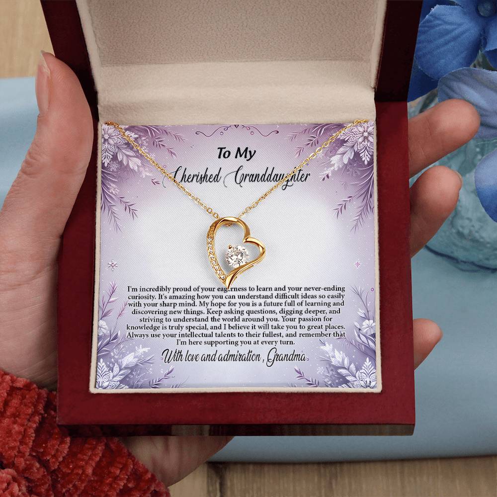 4054c Forever Love Necklace, Gift to my Granddaughter with Beautiful Message Card