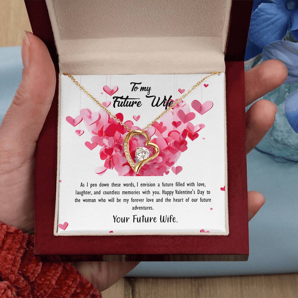 valentine-26d Forever Love Necklace, Gift to my Future Wife with Beautiful Message Card