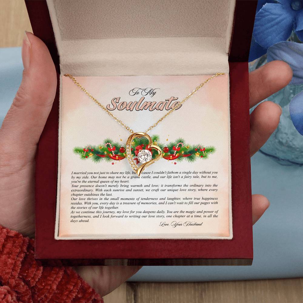 4009b Forever Love Necklace, Gift to My Soulmate with Beautiful Message Card