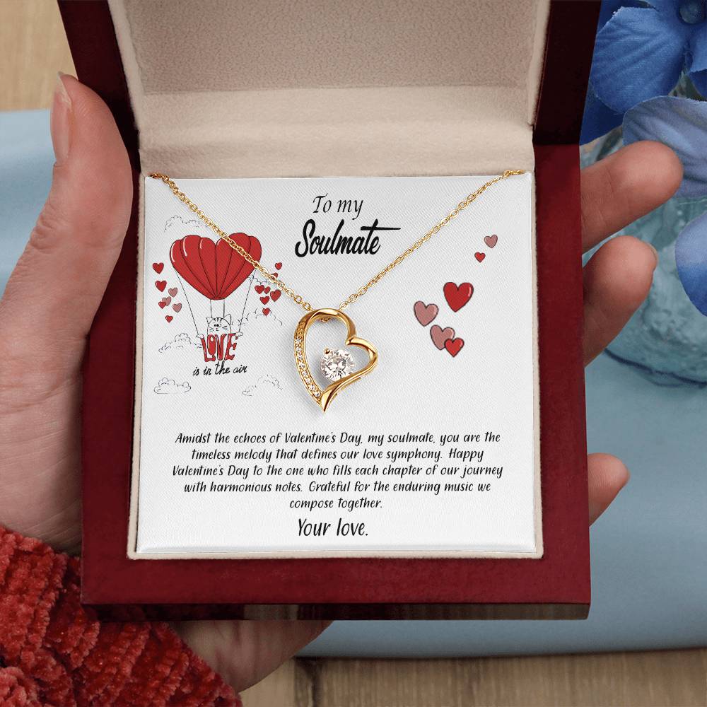 valentine-24b Forever Love Necklace, Gift to My Soulmate with Beautiful Message Card