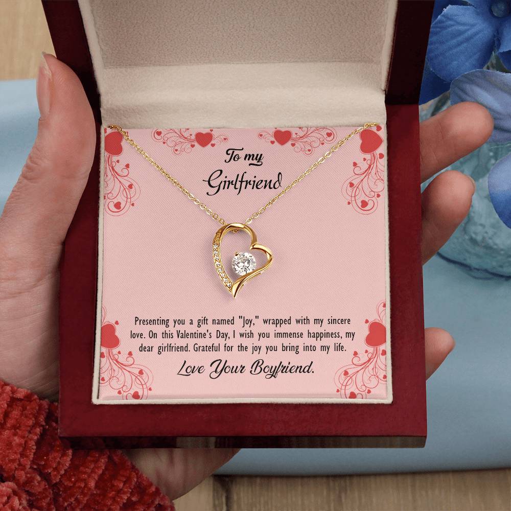 valentine-29c Forever Love Necklace, Gift to my Girlfriend with Beautiful Message Card