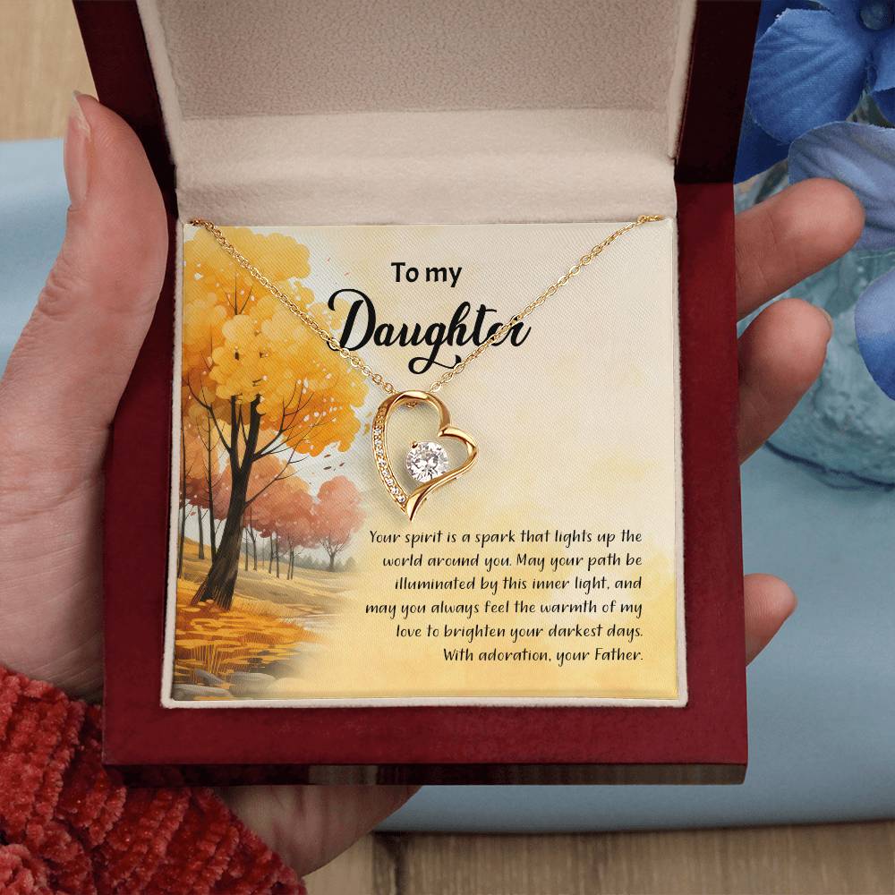 4041a Forever Love Necklace, Gift to my Daughter with Beautiful Message Card