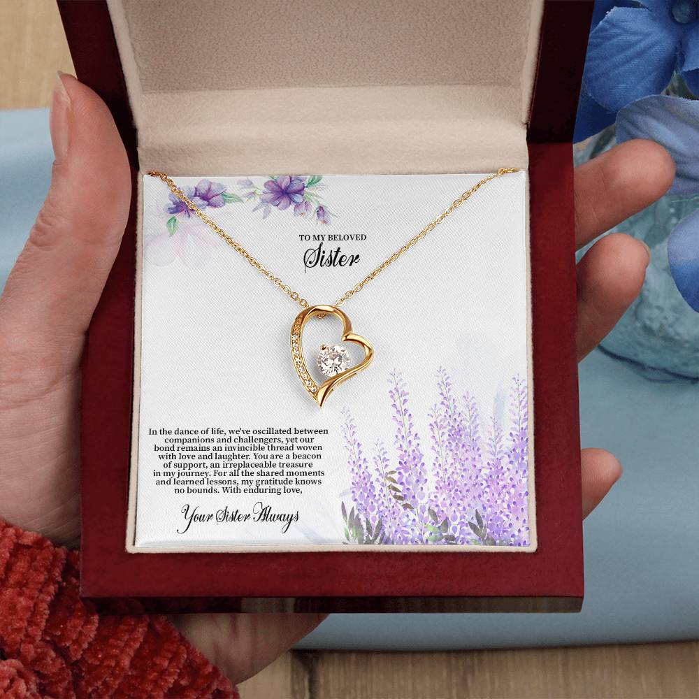 4030c Forever Love Necklace, Gift to my Sister with Beautiful Message Card