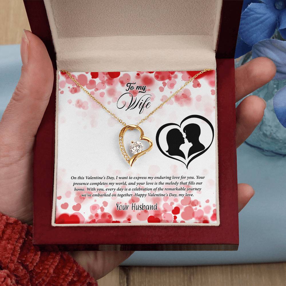 valentine-36a Forever Love Necklace, Gift to my Wife with Beautiful Message Card