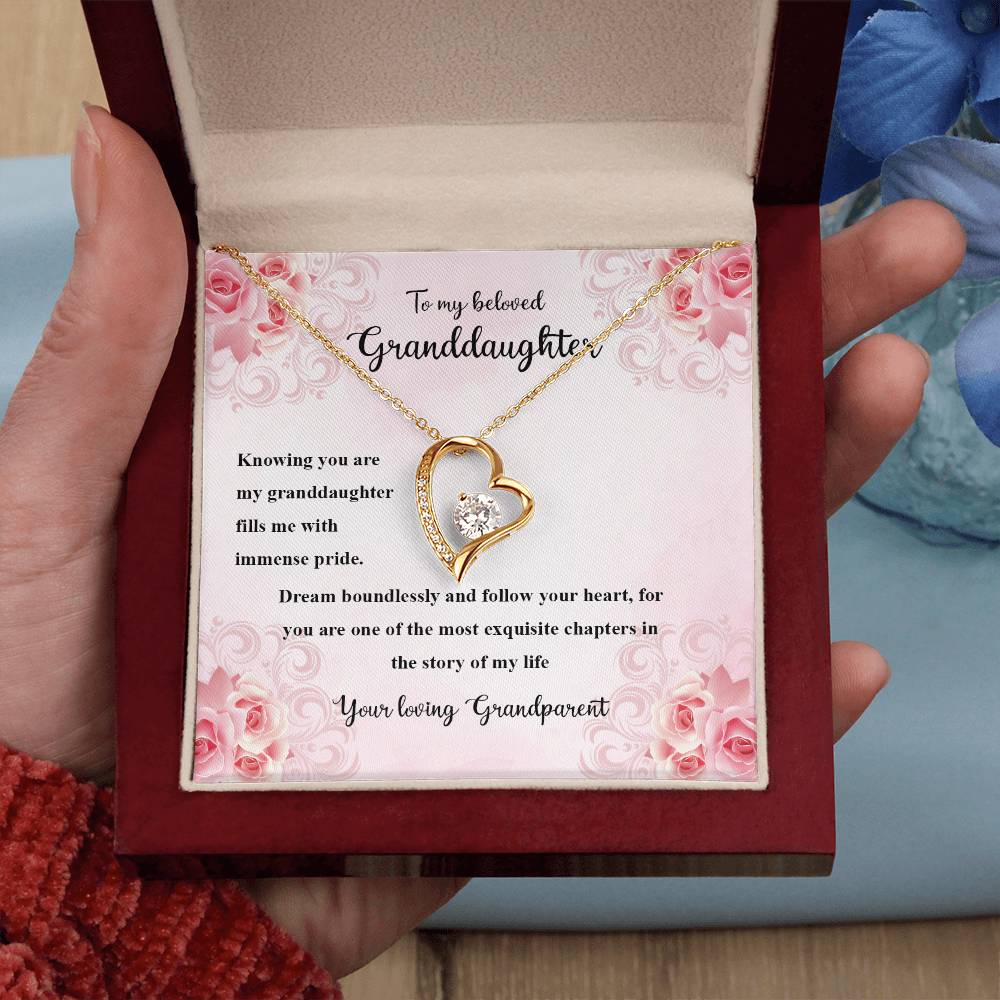 4036a Forever Love Necklace, Gift to my Granddaughter with Beautiful Message Card